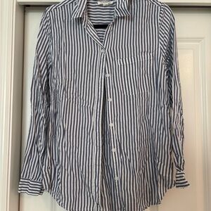 beachlunchlounge Blue and White Striped Button Down Shirt